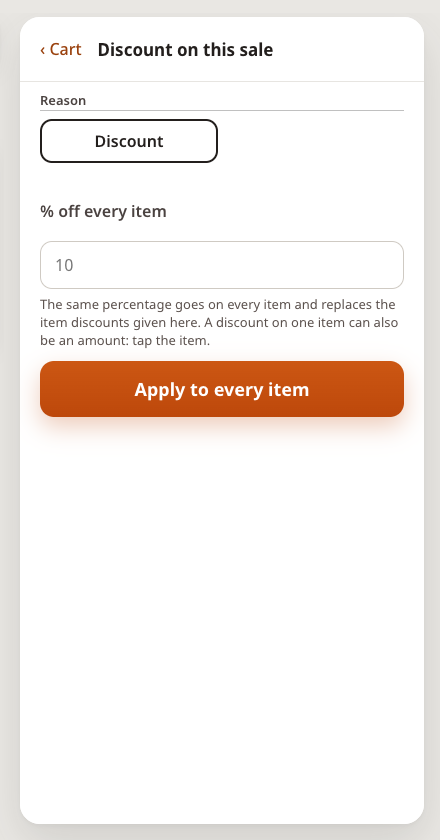 Discount on this sale panel