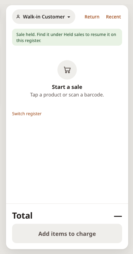 Sale held message
