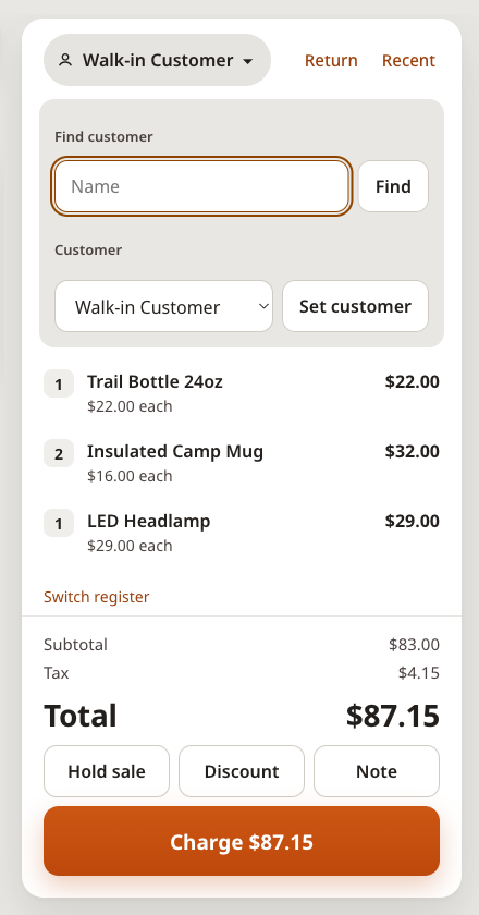 Customer finder in the cart